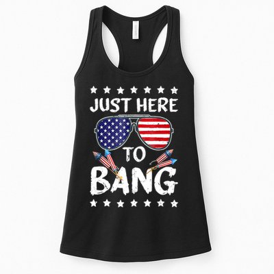 4th Of July Just Here To Bang Usa Womens Tank Top
