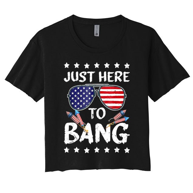 4th Of July Just Here To Bang Usa Crop Top