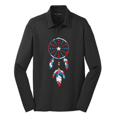 4TH Of July Silk Touch Performance Long Sleeve Polo