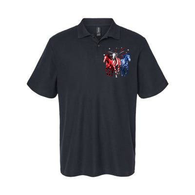 4th Of July Horse Lovers Red White And Blue American Flag Softstyle Adult Sport Polo