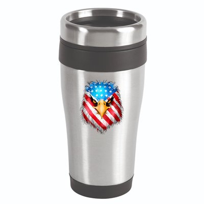 4th Of July Patriotic Eagle Usa American Flag 16oz Travel Tumbler