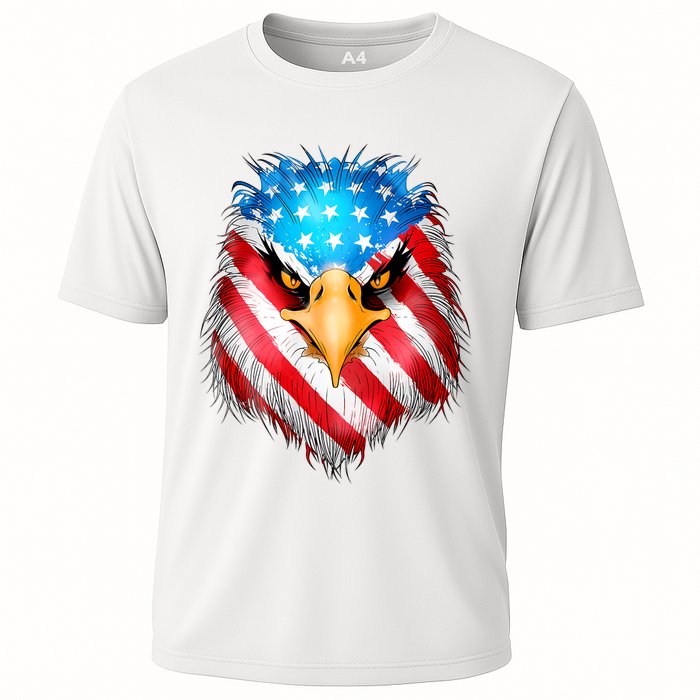 4th Of July Patriotic Eagle Usa American Flag Cooling Performance Crew T-Shirt