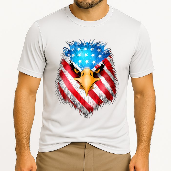 4th Of July Patriotic Eagle Usa American Flag Cooling Performance Crew T-Shirt