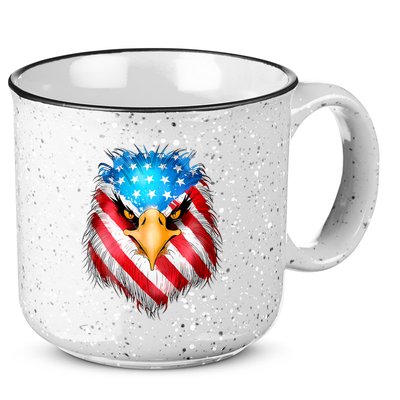 4th Of July Patriotic Eagle Usa American Flag 15oz Campfire Ceramic Mug