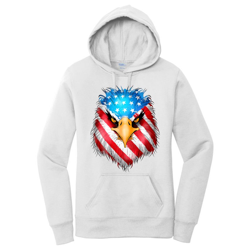 4th Of July Patriotic Eagle Usa American Flag Women's Pullover Hoodie