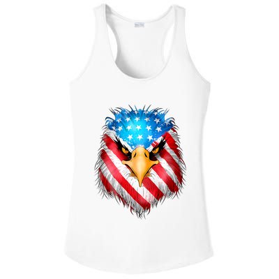 4th Of July Patriotic Eagle Usa American Flag Ladies PosiCharge Competitor Racerback Tank