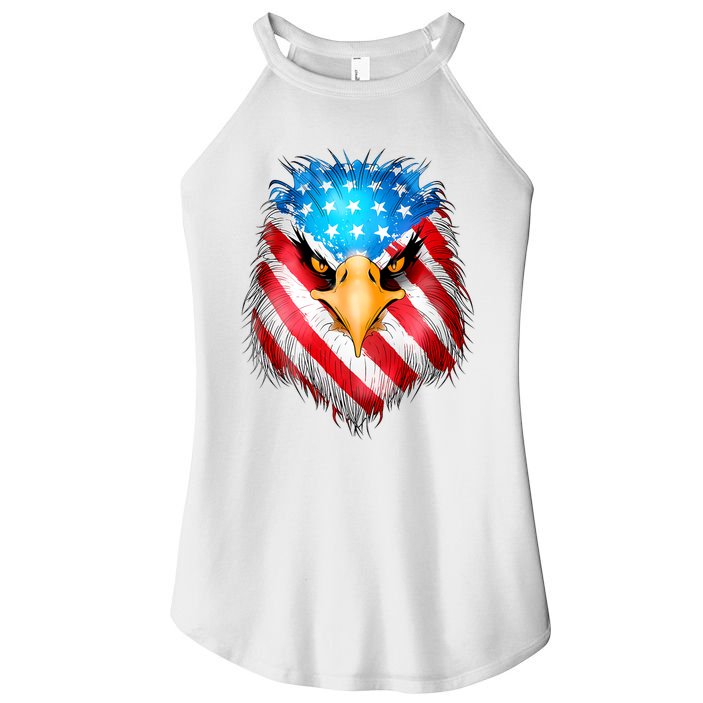 4th Of July Patriotic Eagle Usa American Flag Women's Perfect Tri Rocker Tank