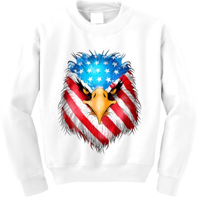 4th Of July Patriotic Eagle Usa American Flag Kids Sweatshirt