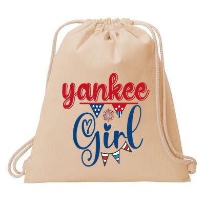 4th Of July Yankee Girl American Flag Drawstring Bag
