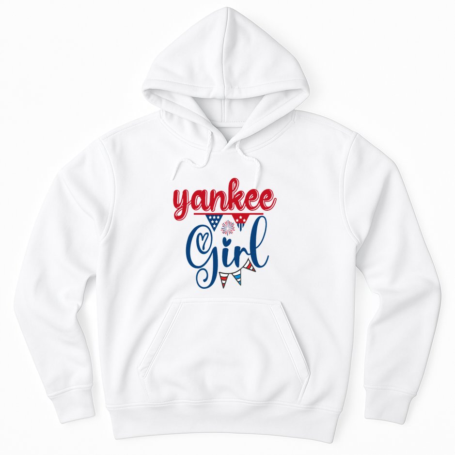 4th Of July Yankee Girl American Flag Hoodie