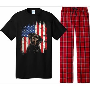 4th Of July Labrador American Flag Patriotic Chocolate Lab Pajama Set