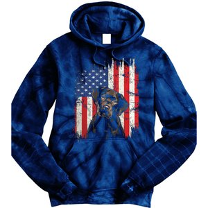 4th Of July Labrador American Flag Patriotic Chocolate Lab Tie Dye Hoodie