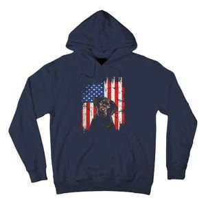 4th Of July Labrador American Flag Patriotic Chocolate Lab Tall Hoodie