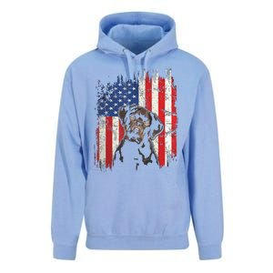 4th Of July Labrador American Flag Patriotic Chocolate Lab Unisex Surf Hoodie