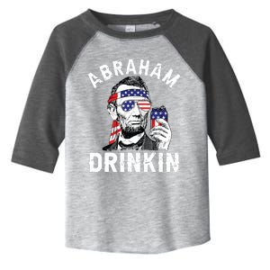 4th Of July Abraham Drinking Merica Abe Lincoln Beer Lover Toddler Fine Jersey T-Shirt