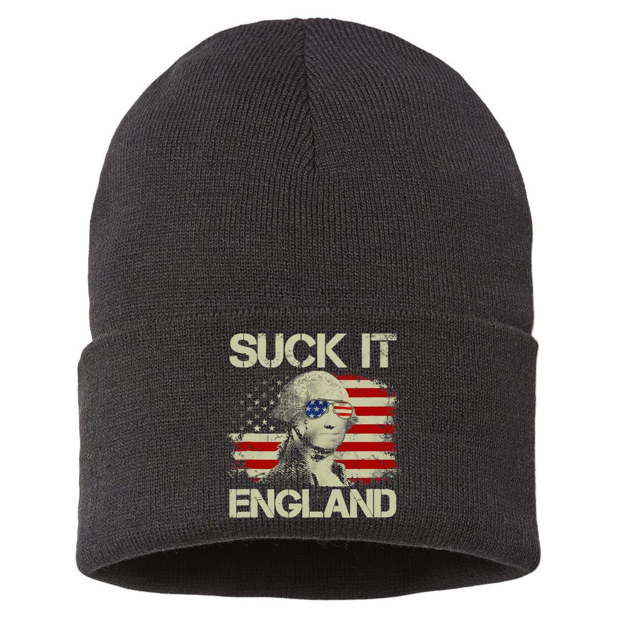 4th Of July George Sloshington Suck It England Merica Sustainable Knit Beanie
