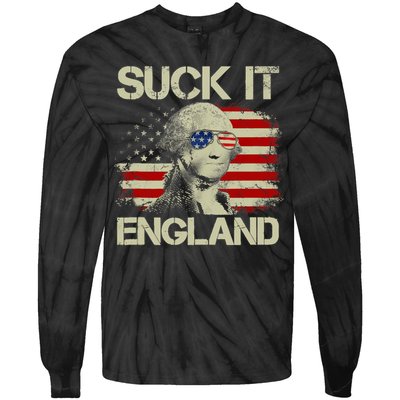 4th Of July George Sloshington Suck It England Merica Tie-Dye Long Sleeve Shirt