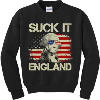 4th Of July George Sloshington Suck It England Merica Kids Sweatshirt