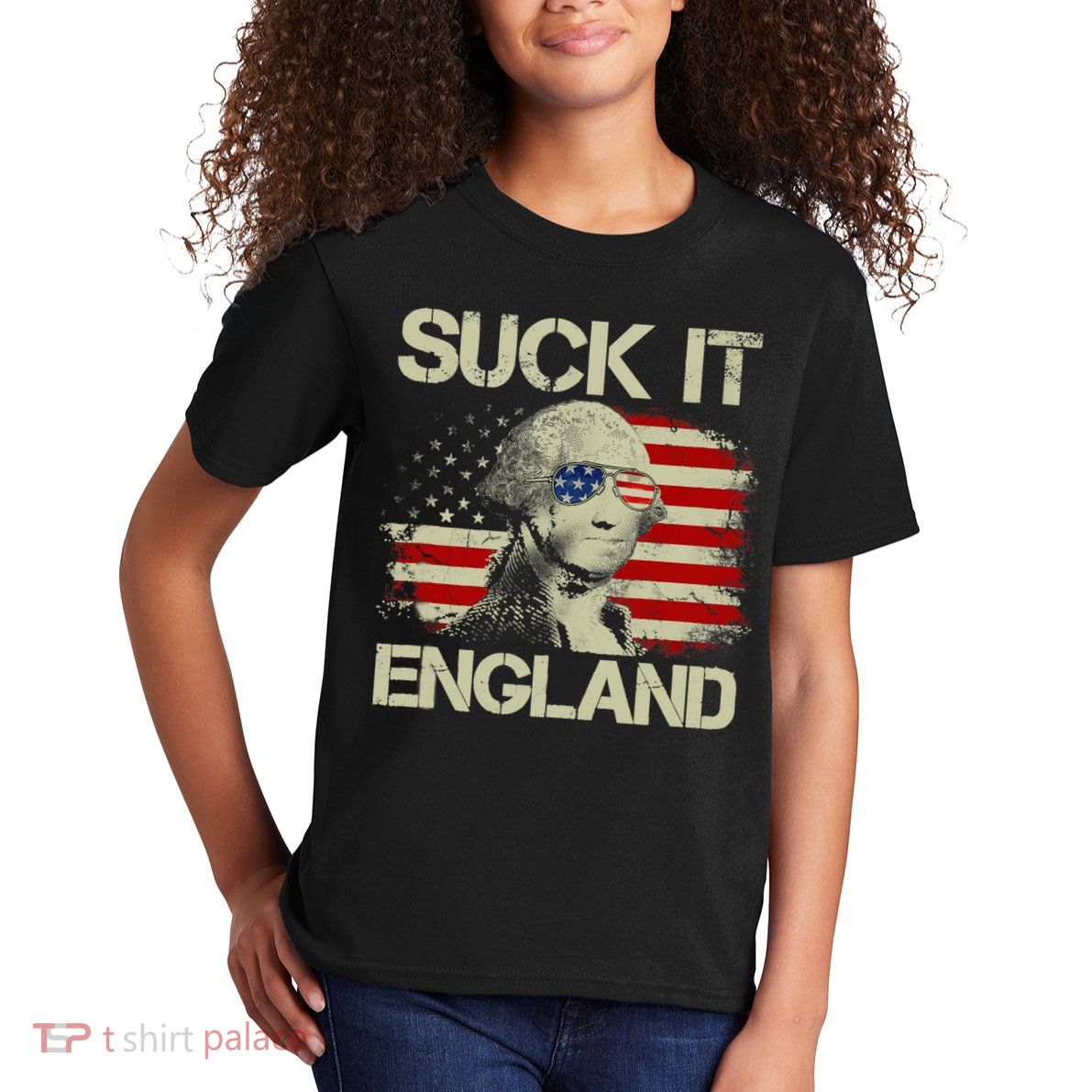 4th Of July George Sloshington Suck It England Merica Kids T-Shirt