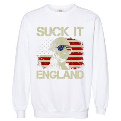 4th Of July George Sloshington Suck It England Merica Garment-Dyed Sweatshirt