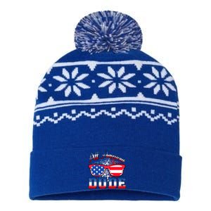 4th Of July Usa Flag Sunglasses All American Dude Gift USA-Made Snowflake Beanie