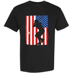 4th Of July Patriotic Baseball Men USA American Flag Garment-Dyed Heavyweight T-Shirt