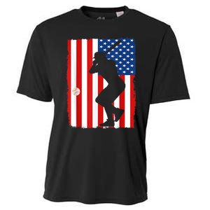 4th Of July Patriotic Baseball Men USA American Flag Cooling Performance Crew T-Shirt