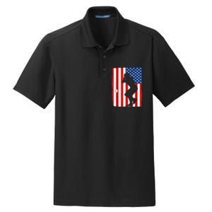 4th Of July Patriotic Baseball Men USA American Flag Dry Zone Grid Polo