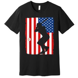 4th Of July Patriotic Baseball Men USA American Flag Premium T-Shirt