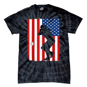 4th Of July Patriotic Baseball Men USA American Flag Tie-Dye T-Shirt