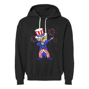 4th Of July For Funny Dabbing Uncle Sam Garment-Dyed Fleece Hoodie