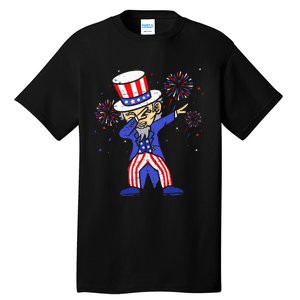 4th Of July For Funny Dabbing Uncle Sam Tall T-Shirt