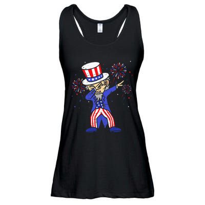 4th Of July For Funny Dabbing Uncle Sam Ladies Essential Flowy Tank