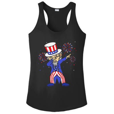 4th Of July For Funny Dabbing Uncle Sam Ladies PosiCharge Competitor Racerback Tank