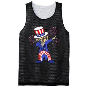 4th Of July For Funny Dabbing Uncle Sam Mesh Reversible Basketball Jersey Tank