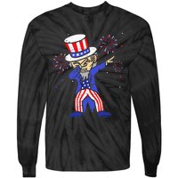 4th Of July For Funny Dabbing Uncle Sam Tie-Dye Long Sleeve Shirt