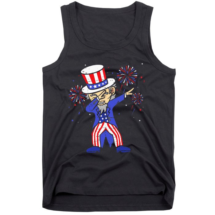 4th Of July For Funny Dabbing Uncle Sam Tank Top