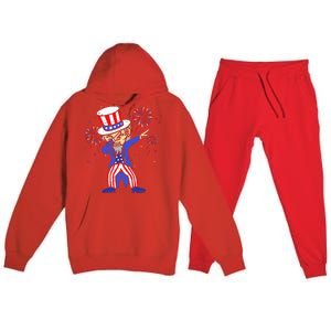 4th Of July For Funny Dabbing Uncle Sam Premium Hooded Sweatsuit Set