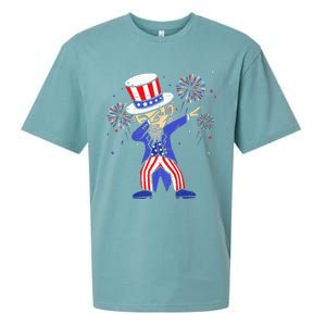 4th Of July For Funny Dabbing Uncle Sam Sueded Cloud Jersey T-Shirt