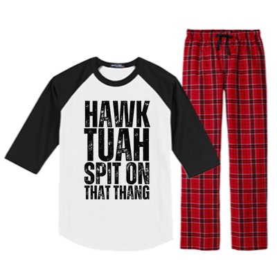 4th Of July Patriotic Usa Hawk Tuah Spit On That Thing Raglan Sleeve Pajama Set