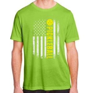 4th Of July Pickleball American Us Flag Paddleball Player Gift Adult ChromaSoft Performance T-Shirt