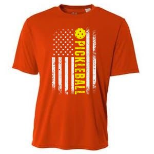 4th Of July Pickleball American Us Flag Paddleball Player Gift Cooling Performance Crew T-Shirt