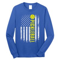 4th Of July Pickleball American Us Flag Paddleball Player Gift Long Sleeve Shirt