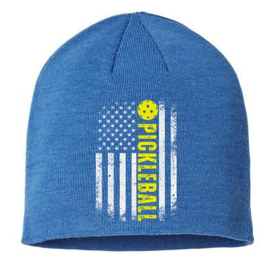 4th Of July Pickleball American Us Flag Paddleball Player Gift Sustainable Beanie