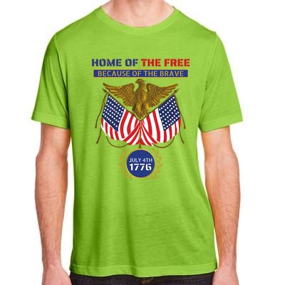 4th Of July Patriotic Home Of The Free Because Of The Brave Gift Adult ChromaSoft Performance T-Shirt