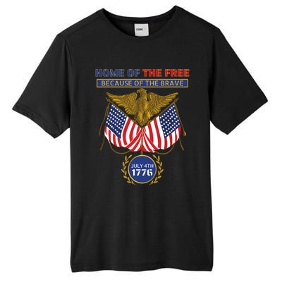 4th Of July Patriotic Home Of The Free Because Of The Brave Gift Tall Fusion ChromaSoft Performance T-Shirt