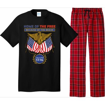 4th Of July Patriotic Home Of The Free Because Of The Brave Gift Pajama Set