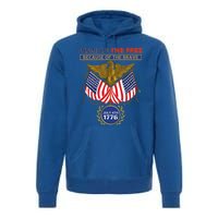 4th Of July Patriotic Home Of The Free Because Of The Brave Gift Premium Hoodie