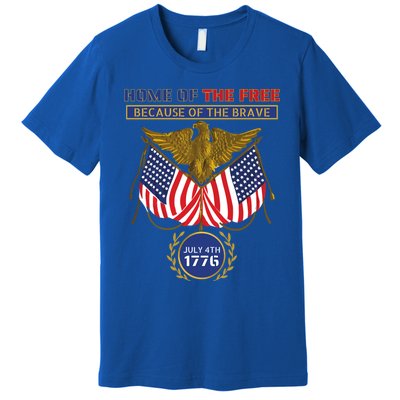 4th Of July Patriotic Home Of The Free Because Of The Brave Gift Premium T-Shirt