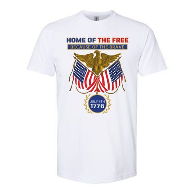 4th Of July Patriotic Home Of The Free Because Of The Brave Gift Softstyle CVC T-Shirt